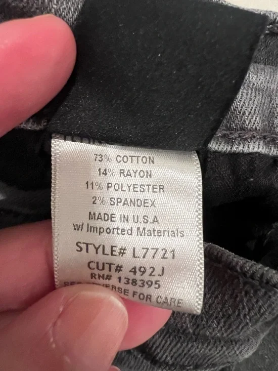 Flying Monkey Low Rise Moto Skinny Denim Jean | Gray | Size 28 | Like New - Picture 10 of 12